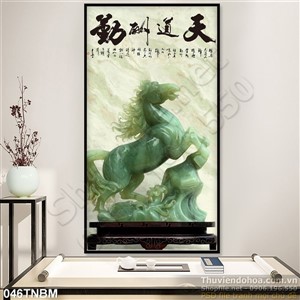 Tranh Ngựa Psd giả ngọc thư pháp