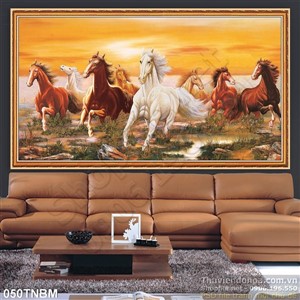 Tranh Bát Mã Psd treo tường đẹp