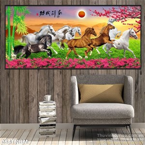 Tranh Bát Mã Psd tranh Tết