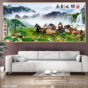 Tranh Bát Mã Psd phong thủy