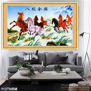 Tranh Bát Mã Psd trang trí tường