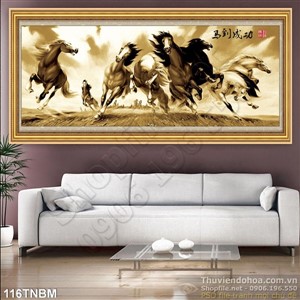 Tranh Bát Mã Psd thư pahps nghệ thuật