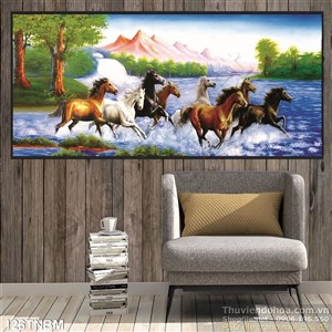 Tranh Bát Mã Psd nghệ thuật đẹp