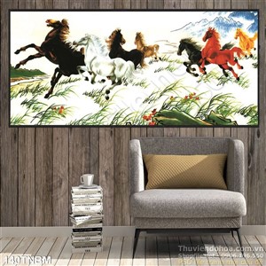 Tranh Bát Mã Psd mã đáo thành công đẹp