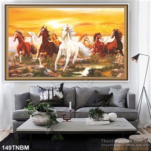 Tranh Bát Mã Psd phong thủy