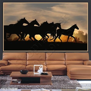 Tranh Bát Mã Psd và hoàng hôn đẹp