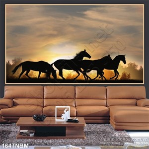 Tranh Bát Mã Psd và hoàng hôn