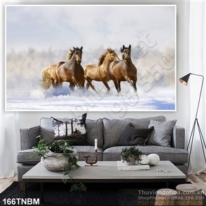 Tranh Ngựa Psd rang trí treo tường đẹp