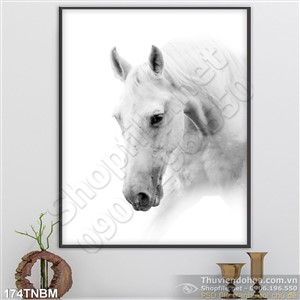 Tranh Ngựa Psd bạch mã trang trí tường