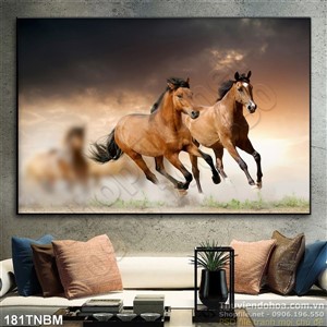 Tranh Ngựa Psd trang trí phòng khách