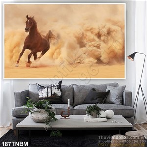 Tranh Ngựa Psd trang trí phòng khách
