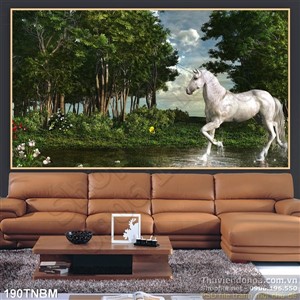 Tranh Ngựa Psd trong rừng