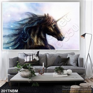 Tranh Ngựa Psd trang trí tường phòng khách