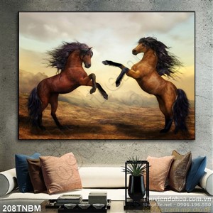 Tranh Ngựa Psd nghệ thuật treo tường