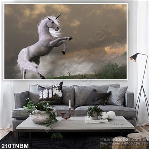 Tranh Ngựa Psd Bạch mã nghệ thuật