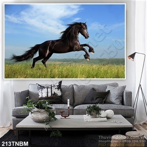 Tranh Ngựa Psd ngựa và phong cảnh đẹp