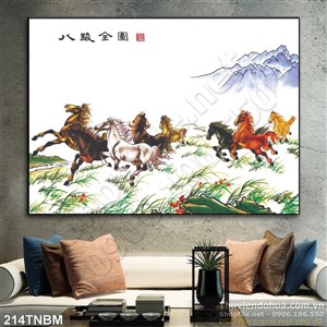 Tranh Ngựa Psd thư pháp đẹp