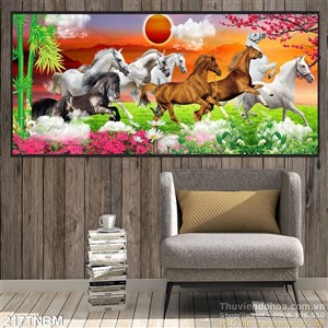 Tranh Bát Mã Psd và mùa xuân