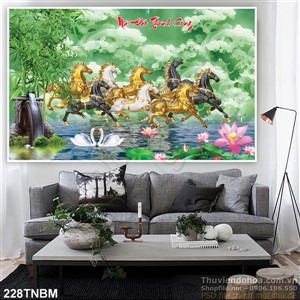 Tranh mã đáo thành công decor