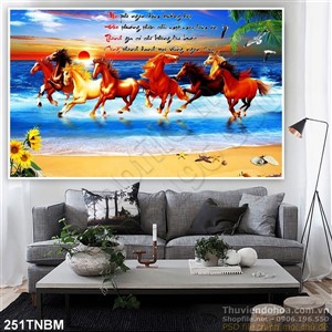 Tranh Bát Mã trang trí treo tường