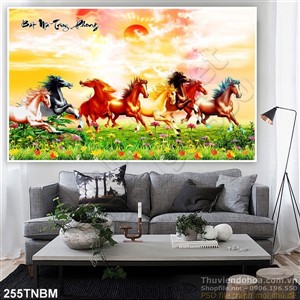 Tranh mã đáo thành công mùa xuân decor