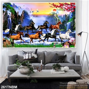 Tranh Bát Mã psd mã đáo thành công