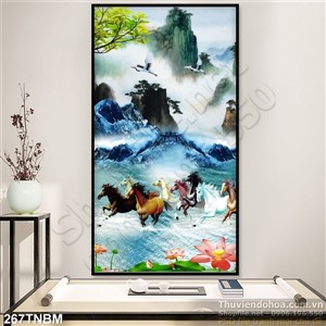 Tranh Bát Mã thư pháp