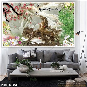 Tranh Ngựa psd nghệ thuật