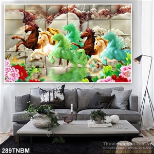 Tranh Ngựa 3D phong thủy