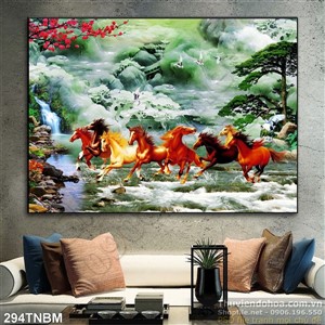 Tranh Bát Mã decor đẹp