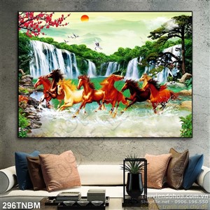 Tranh Bát Mã trang trí tường nghệ thuật