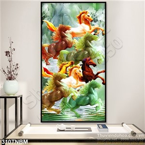 Tranh Ngựa giả ngọc psd trang trí