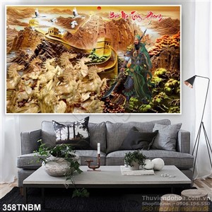 Tranh dán tường Quan Công và Bát Mã