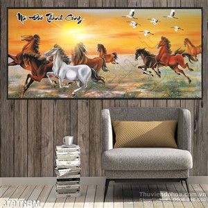 Tranh Bát Mã và hoàng hôn treo tường