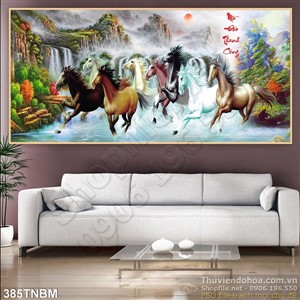 Tranh thư pháp psd Bát Mã