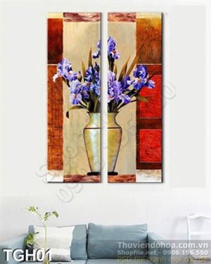 Tranh ghép hoa trang trí phòng khách