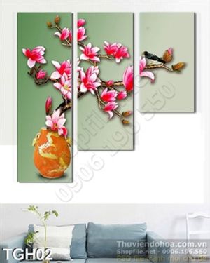 Tranh ghép hoa trang trí