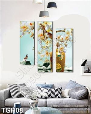 Tranh ghép hoa đại treo tường trang trí