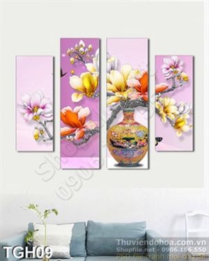 Tranh ghép hoa trang trí nội thất