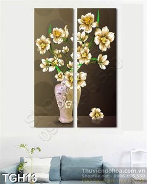 Tranh ghép hoa trang trí treo tường