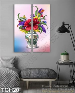 Tranh ghép hoa trang trí