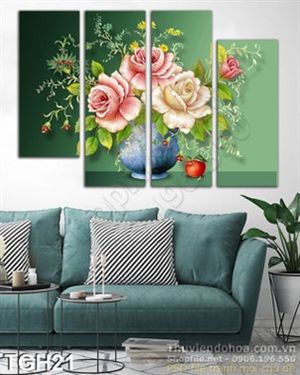 Tranh ghép hoa hồng trang trí