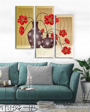 Tranh ghép hoa đào trang trí