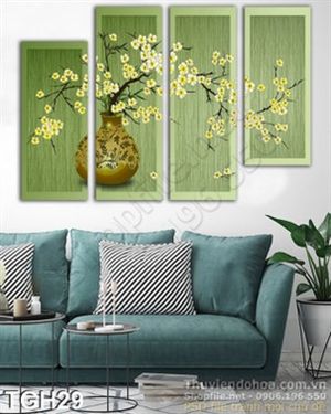 Tranh ghép hoa mai đẹp