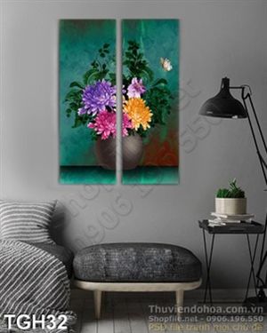 Tranh ghép hoa Cúc trang trí đẹp