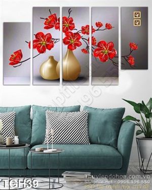 Tranh ghép hoa đào trang trí