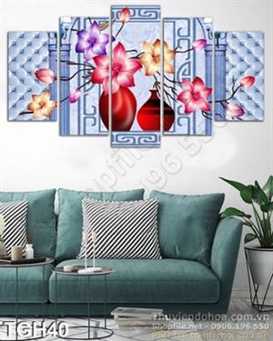 Tranh ghép hoa Ly sơn dầu đẹp