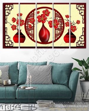 Tranh ghép hoa Đào treo tường