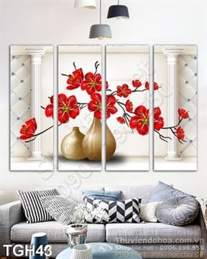 Tranh ghép hoa trang trí Tết