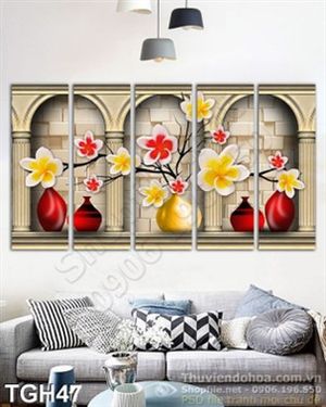 Tranh ghép hoa Đại đẹp